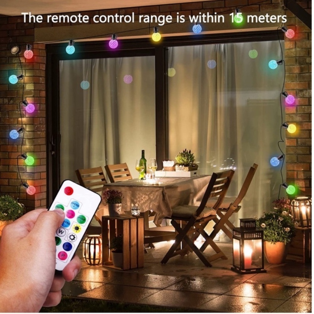 Outdoor String Lights, 48FT Patio Lights with 20 G40 Bulbs, Led String L…